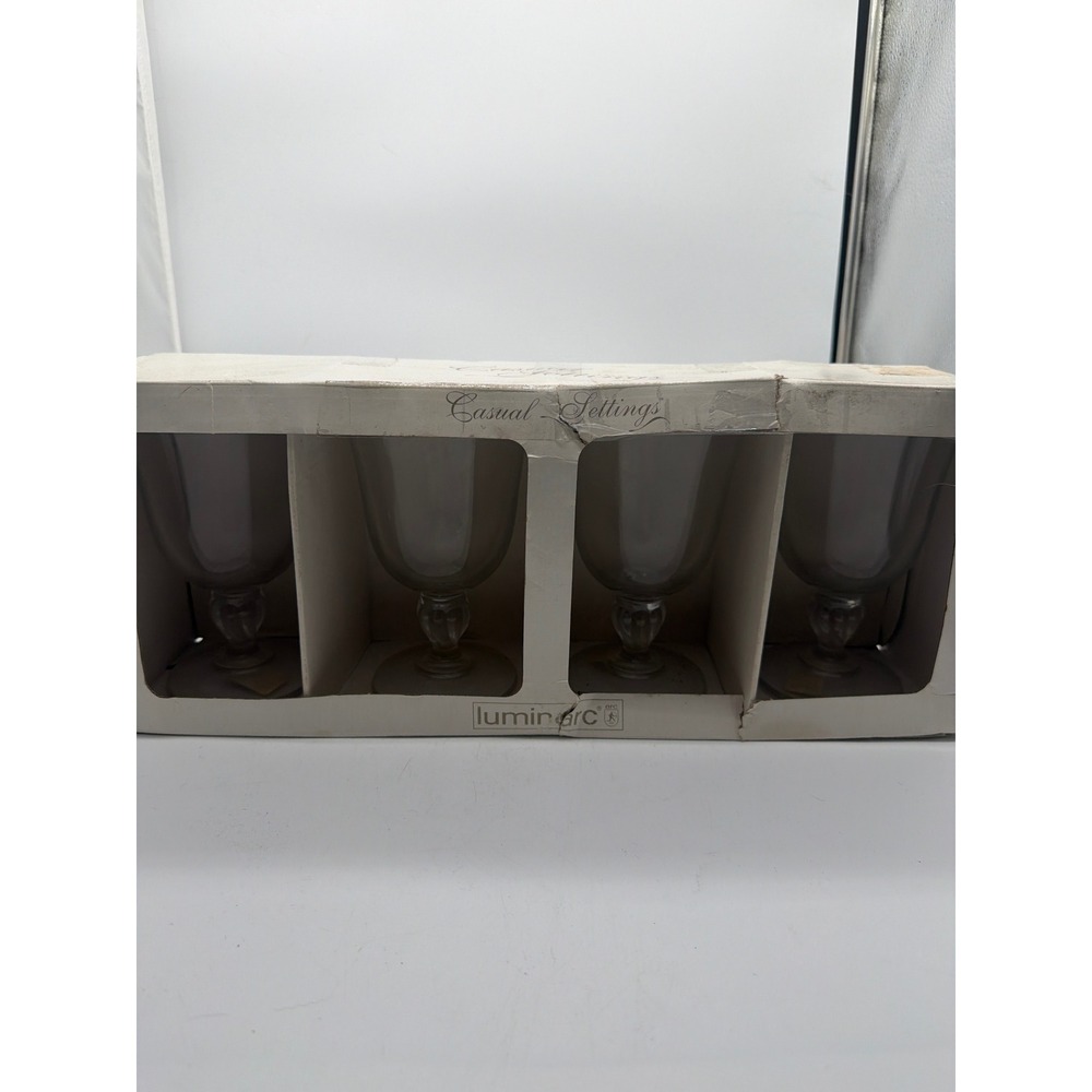Luminarc Casual Settings 14oz All Purpose Goblet Set of 4 Clear Glass USA Made